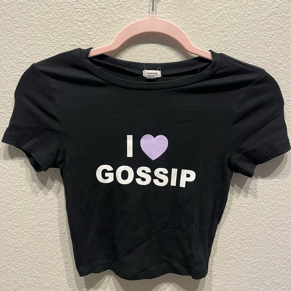 Black 'I Love Gossip' T-Shirt